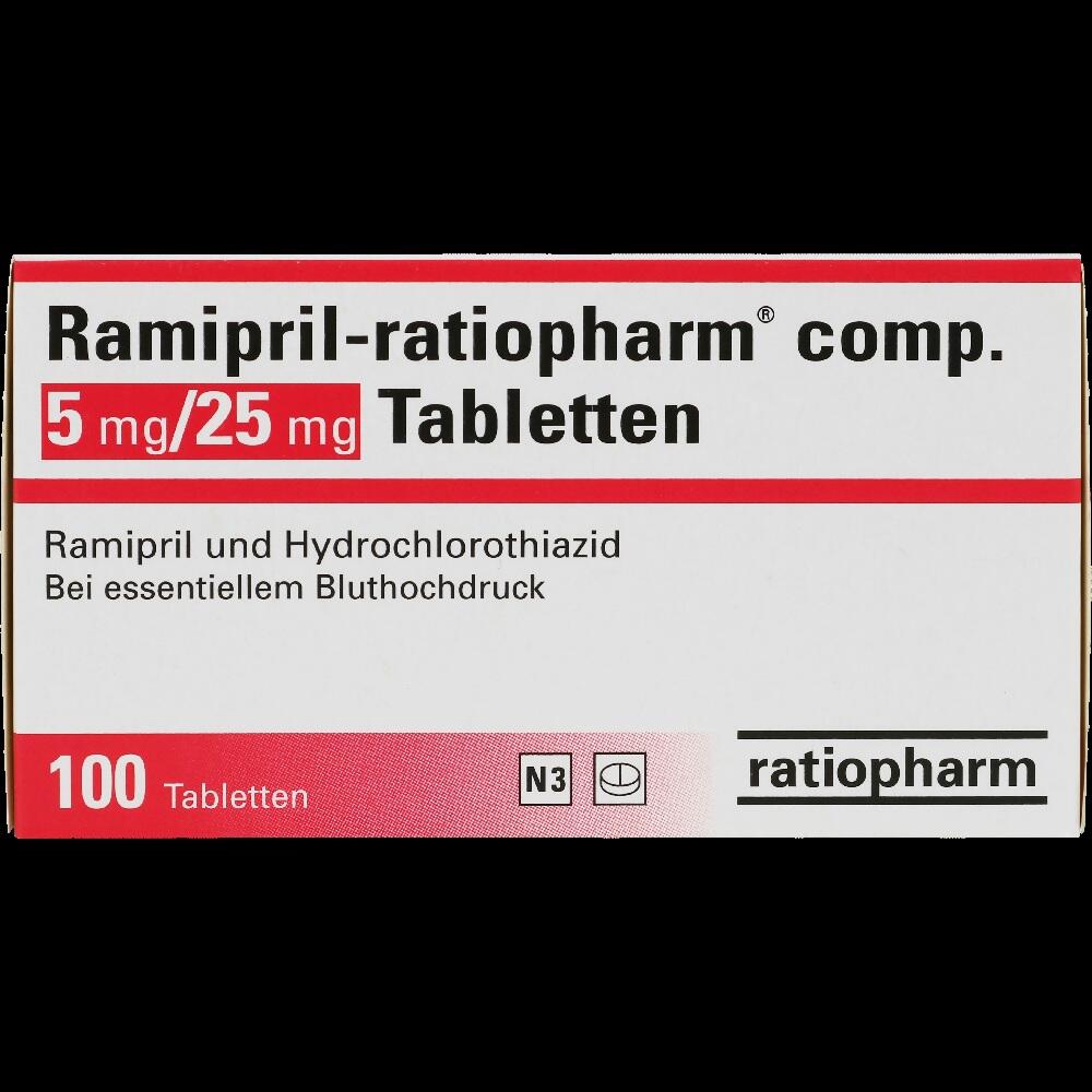 Ramipril-ratiopharm comp. 5mg/25mg 100 St Tabletten