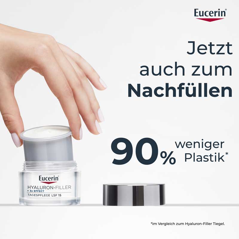 Eucerin HYALURON FILLER + 3x Effect Tag LSF 15 trockene Haut Nachfüllkapsel 50 ml Creme