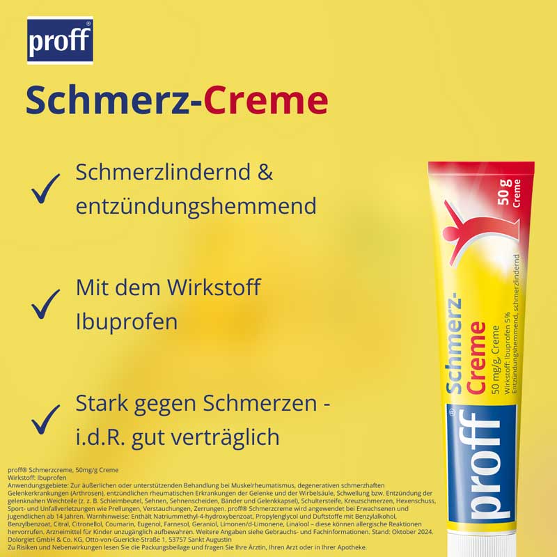 Proff Schmerzcreme 50mg/g 50 g Creme