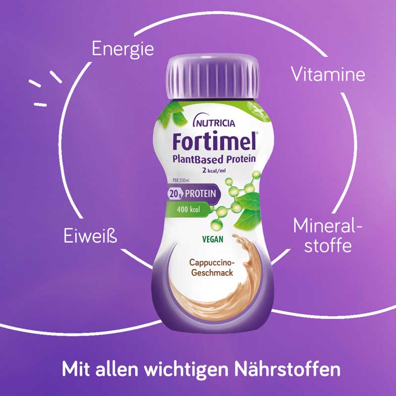 NUTRICIA Fortimel PlantBased Protein 2 kcal/ml Cappuccino-Geschmack 4X200 ml Flüssigkeit