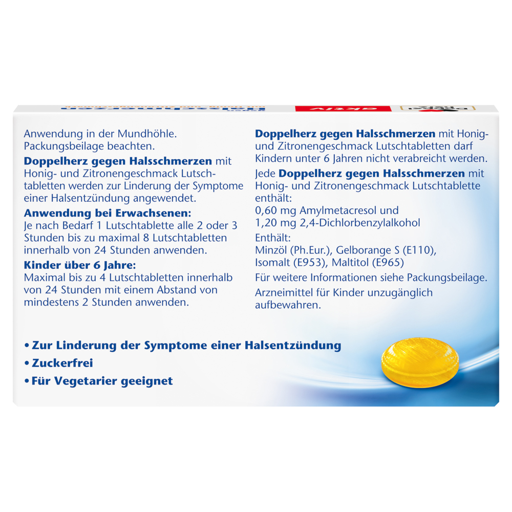 Doppelherz aktiv gegen Halsschmerzen  24 St Lutschtabletten