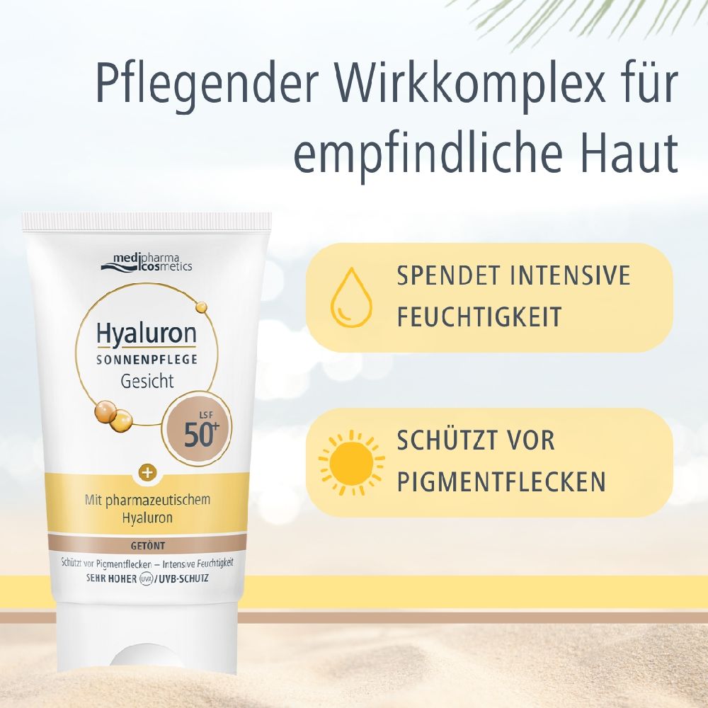 HYALURON Sonnenpflege Gesicht LSF 50+ getönt 50 ml Creme