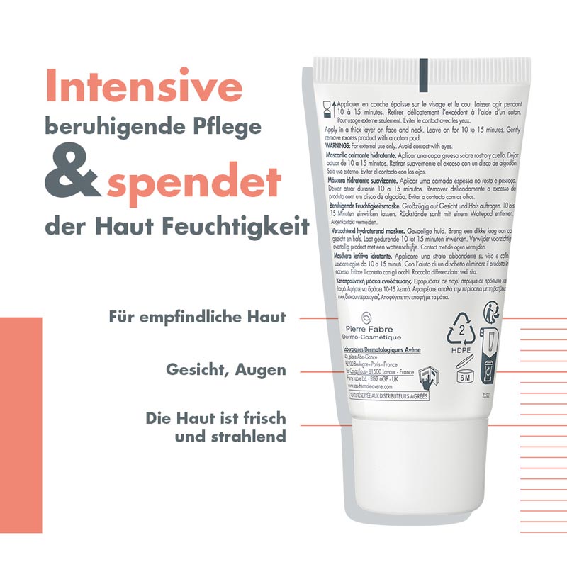 Avène BERUHIGENDE FEUCHTIGKEITSMASKE  50 ml Emulsion