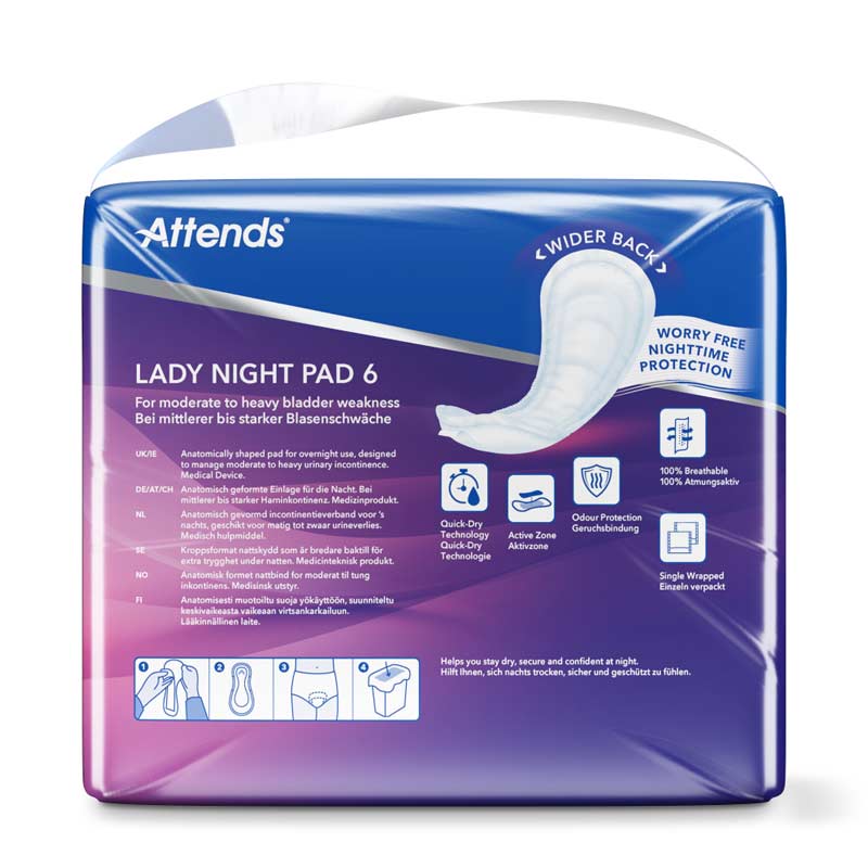 Attends LADY Night Pad 6 Box 4X30 St Beutel