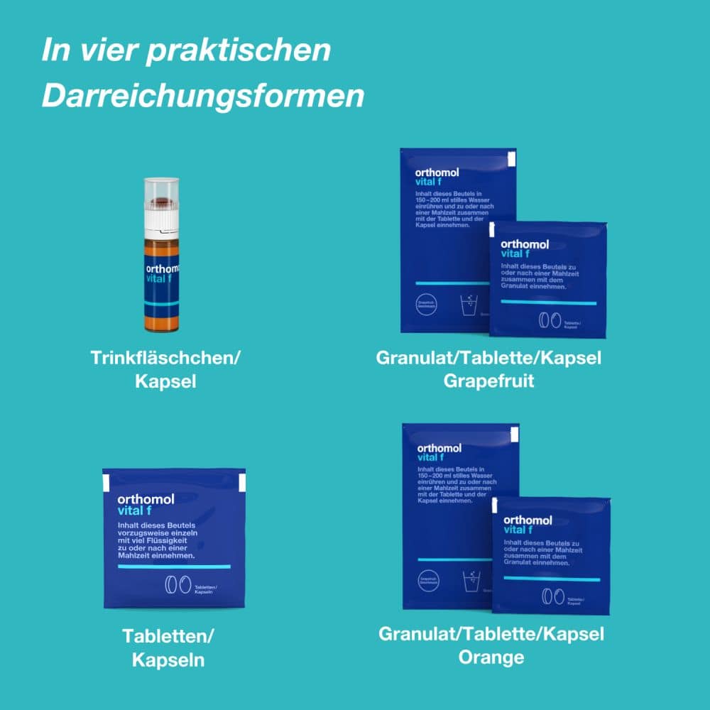 orthomol vital f - Mikronährstoffe für Frauen - mit B-Vitaminen, Omega-3 und Magnesium - Granulat