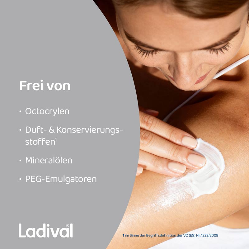 Ladival Trockene Haut Sonnenschutz-Spray LSF 30: Sonnencreme bei Neigung zu Neurodermitis, Psoriasis & bei trockener Haut, beruhigend und pflegend mit Hyaluronsäure, mit 4-fach Zellschutz, wasserfest, 150ml