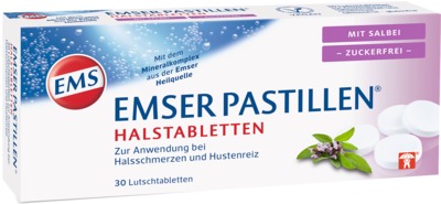 EMSER Pastillen mit Salbei zuckerfrei 30 St Pastillen
