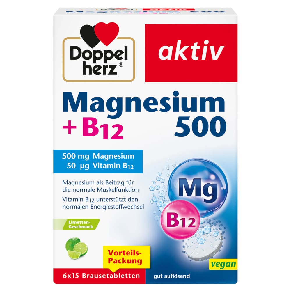 Doppelherz aktiv Magnesium 500 + B12 6X15 St Brausetabletten