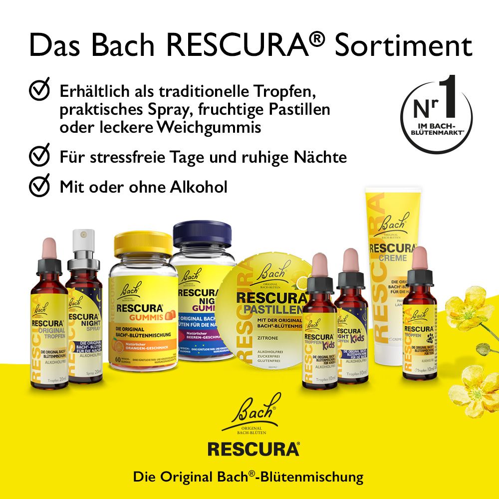 Bachblüten RESCURA NIGHT Tropfen alkoholfrei 10 ml Tropfen