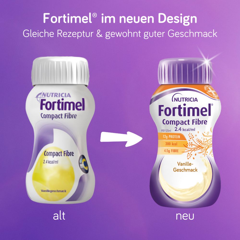 Fortimel Compact Fibre 2.4 Trinknahrung Vanille 4X125 ml Flüssigkeit