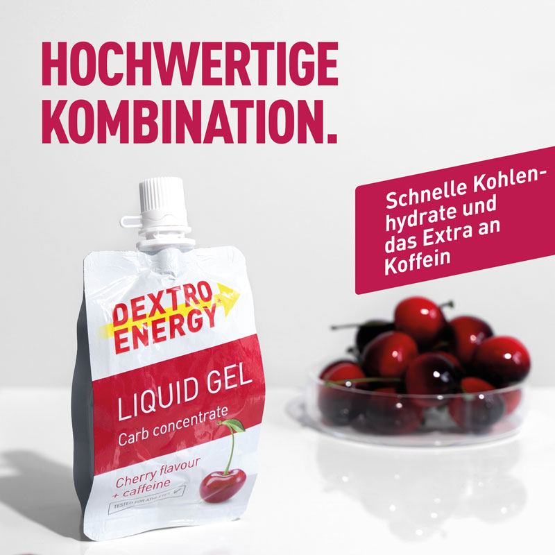 DEXTRO ENERGY LIQUID GEL Cherry flavour + caffeine 60 ml Gel
