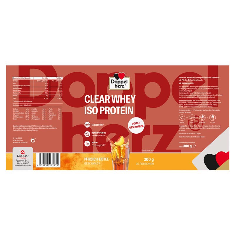 Doppelherz CLEAR WHEY ISO PROTEIN  300 g Pulver