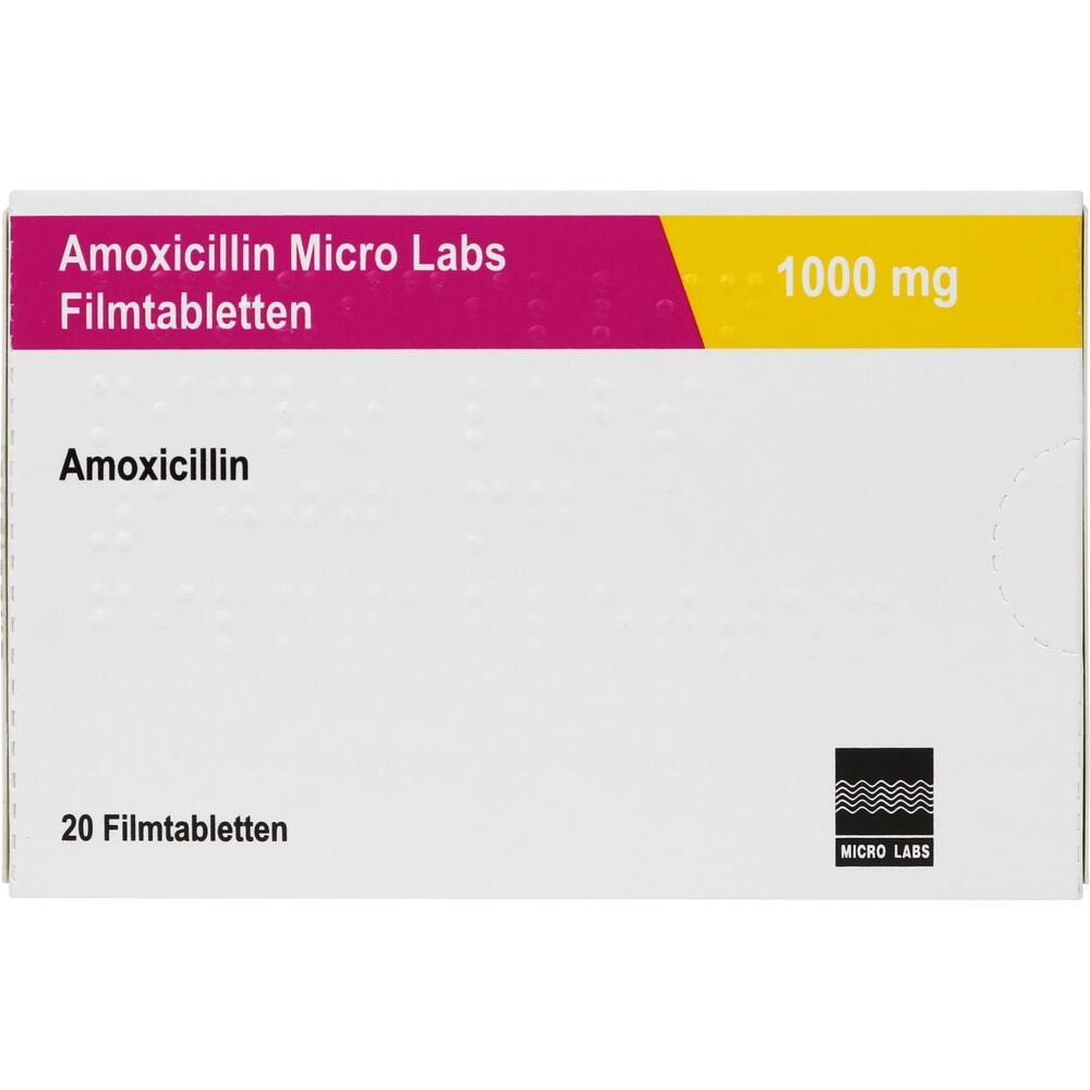 Amoxicillin Micro Labs 1000mg 20 St Filmtabletten