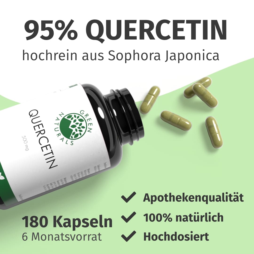 GREEN NATURALS Quercetin 500 mg hochdosiert vegan 180 St Kapseln