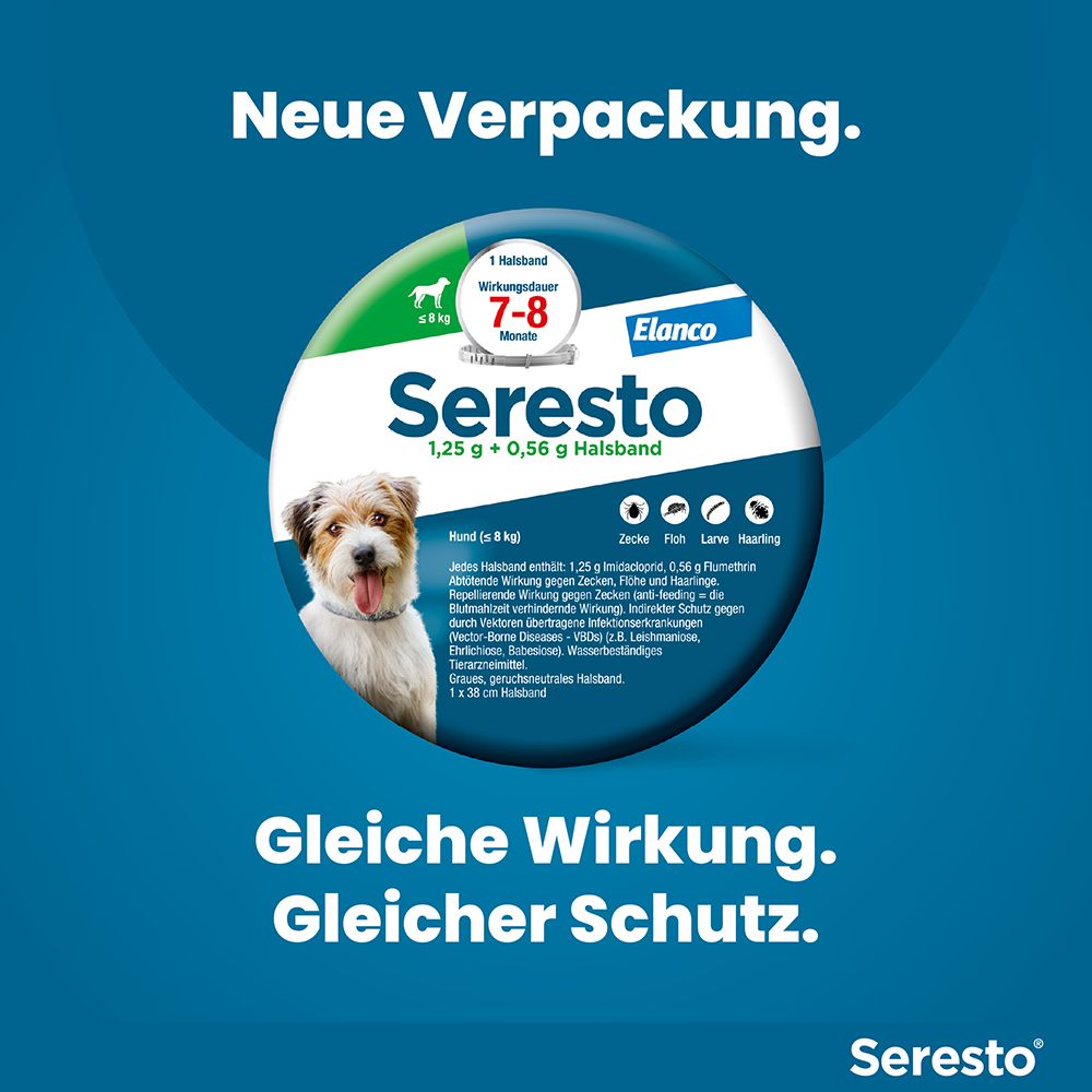 SERESTO 1.25+0.56 HUND BIS 8KG 1 St Halsband