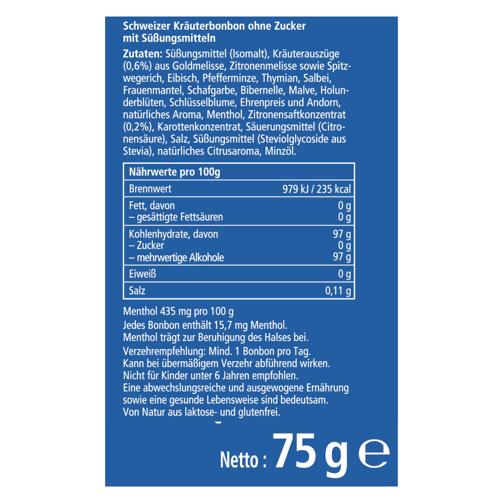 Ricola MIT SCHWEIZER ALPENKRÄUTERN 75 g Bonbons
