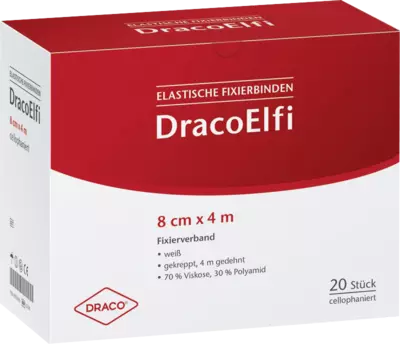 DracoElfi elastische Fixierbinde 8cm x 4m cellophaniert 1 St Binden