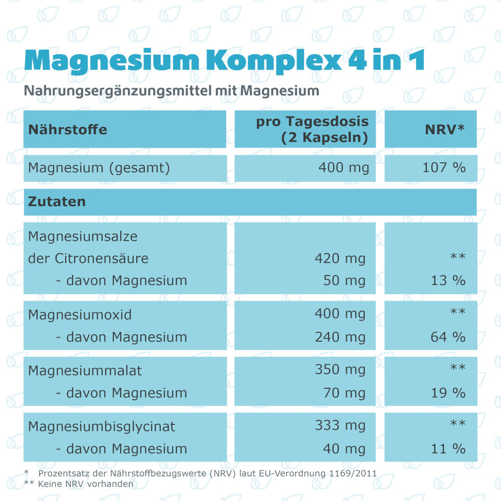 R(h)ein Nutrition Magnesium Komplex 4 in 1 hochdosiert 120 St Kapseln
