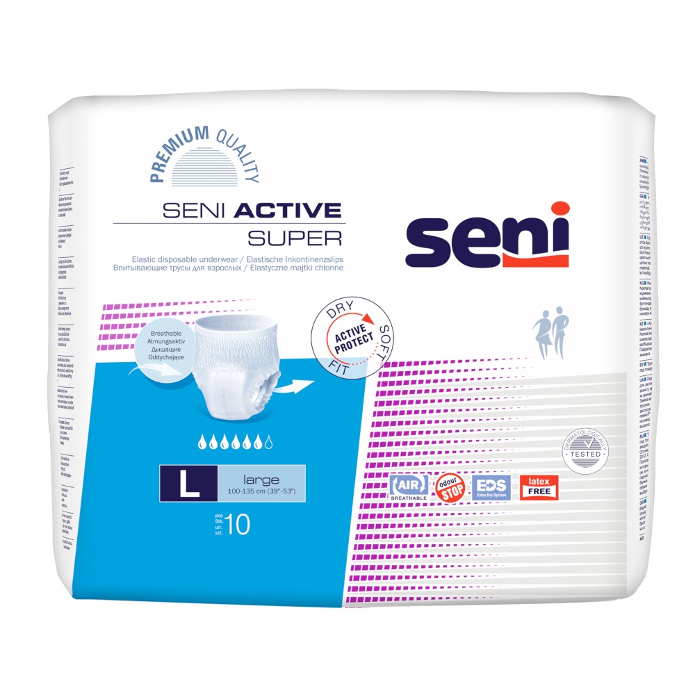 Seni Active Super Inkontinenzslip Einmal L 10 St