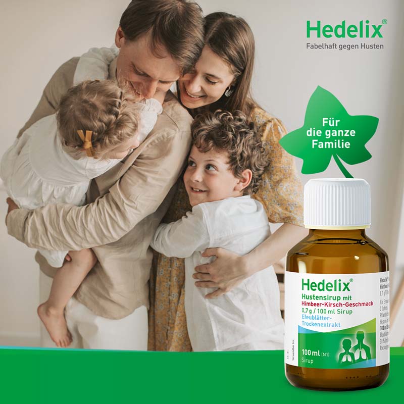 Hedelix Hustensirup mit Himbeer-Kirsch-Geschmack 100 ml Sirup