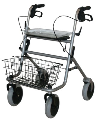 ROLLATOR standard mit Korb und Tablett silber 1 St