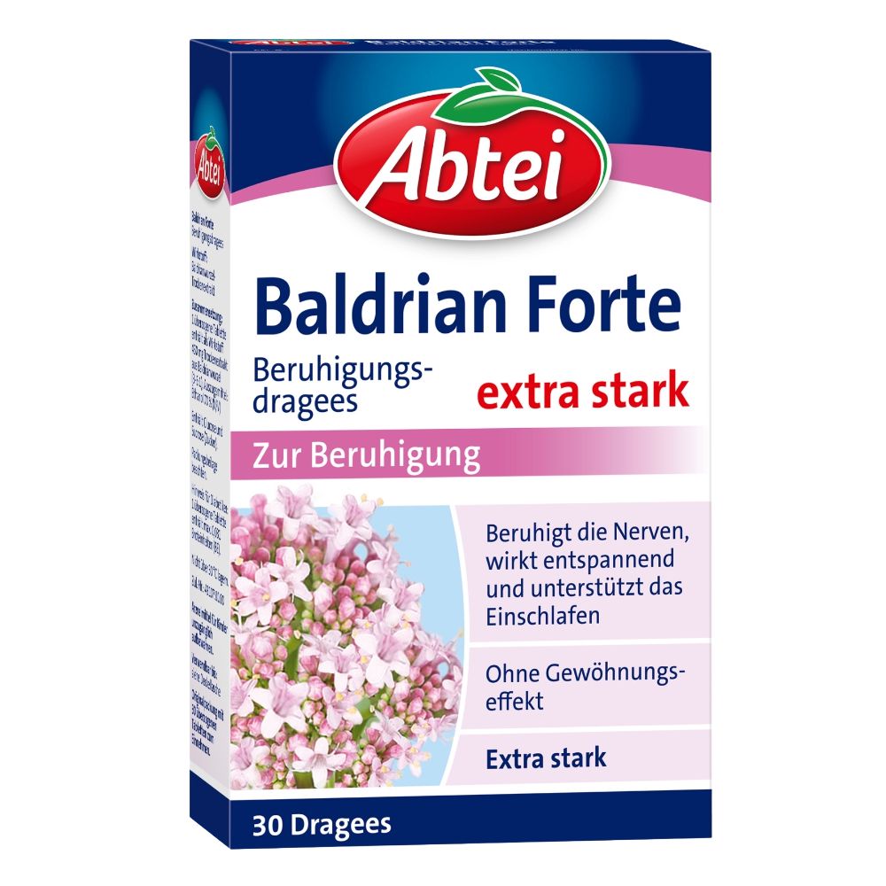 Abtei Baldrian forte Beruhigungsdragees 30 St Überzogene Tabletten