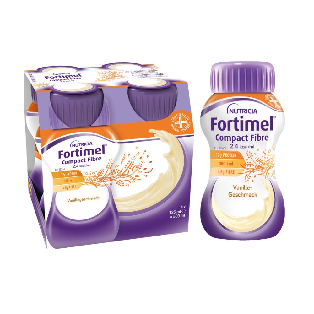 Fortimel Compact Fibre 2.4 Trinknahrung Mix 8X4X125 ml Flüssigkeit