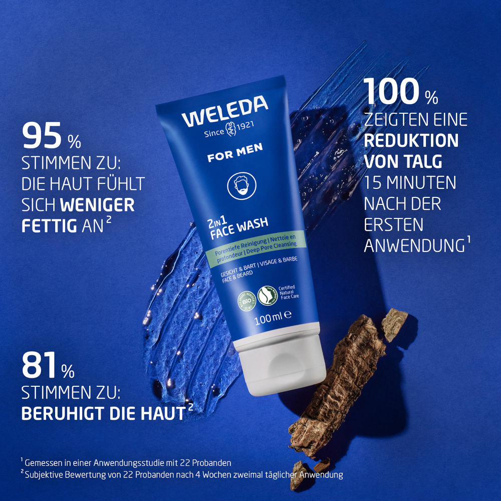 WELEDA FOR MEN 2in1 FACE WASH 100 ml Seife