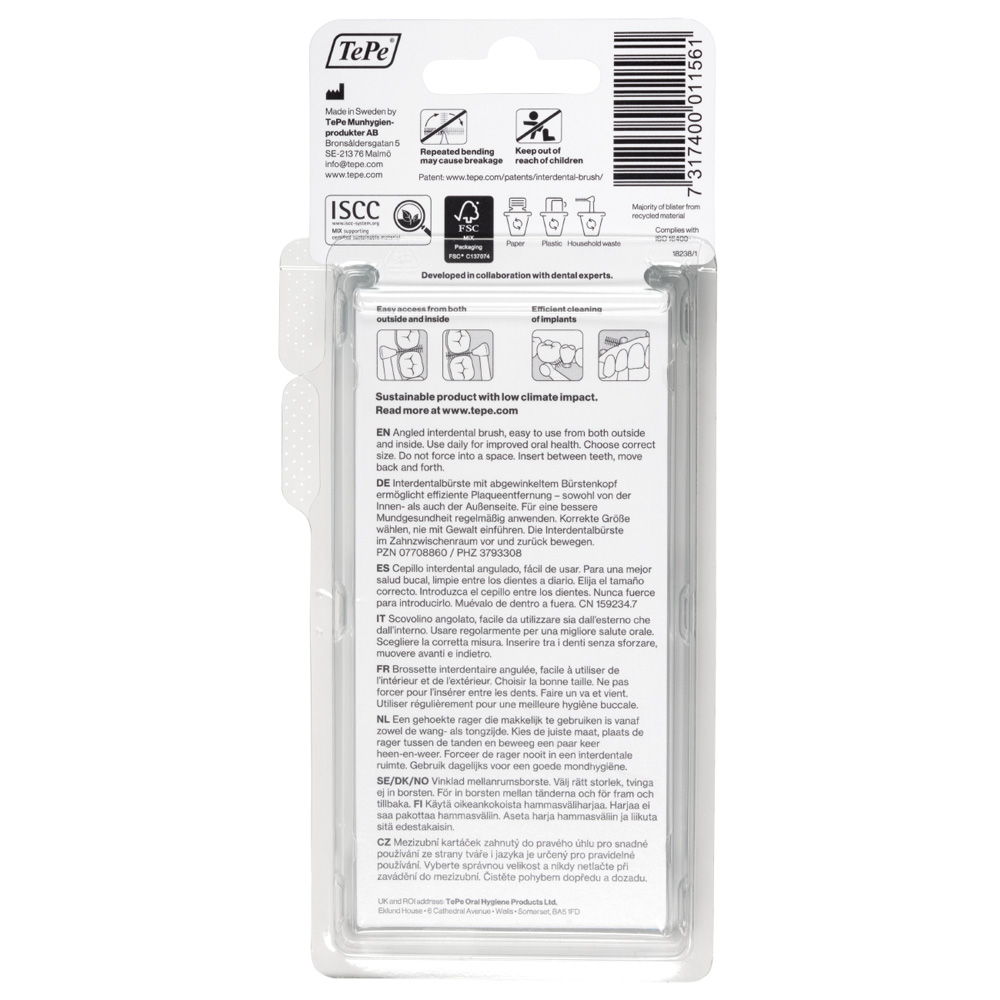 TEPE Angle Interdentalbürste 0,6mm blau 6 St Zahnbürste