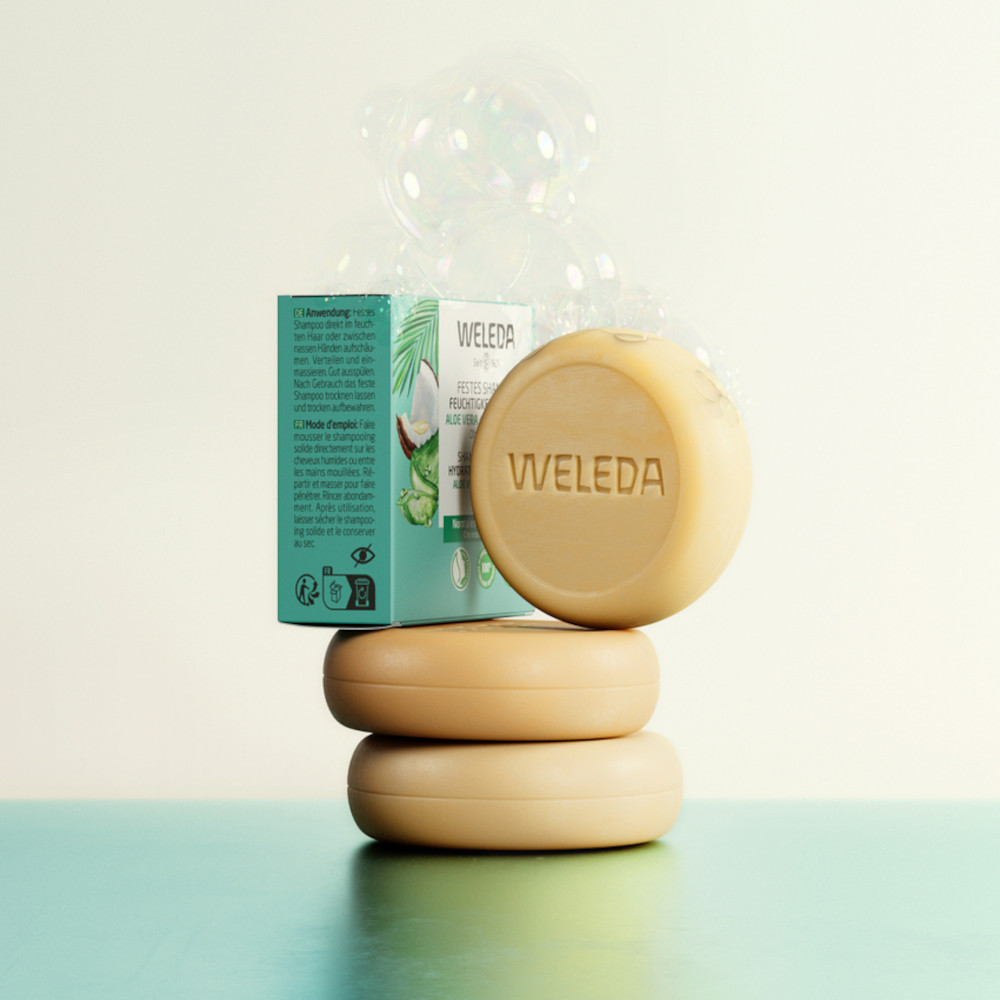 WELEDA FESTES SHAMPOO FEUCHTIGKEIT & GLANZ 50 g Shampoo