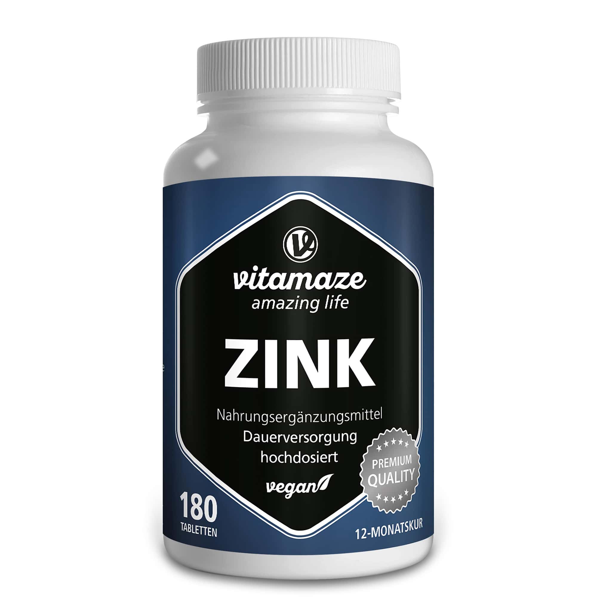 vitamaze ZINK 25 mg hochdosiert 180 St Tabletten