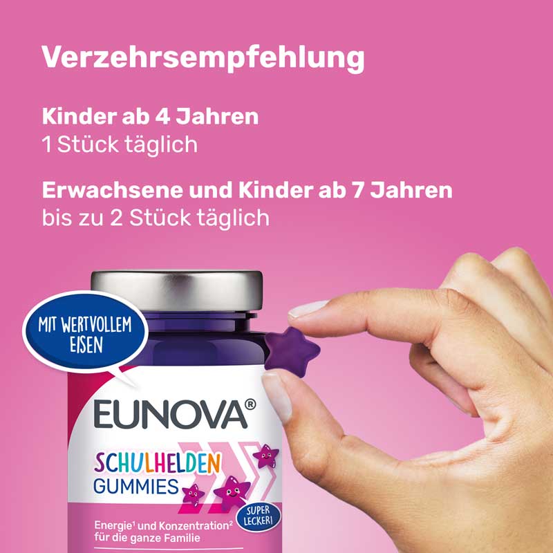 : EUNOVA Schulhelden Gummies: Multivitamine für Kinder & die ganze Familie 60 St Bonbons