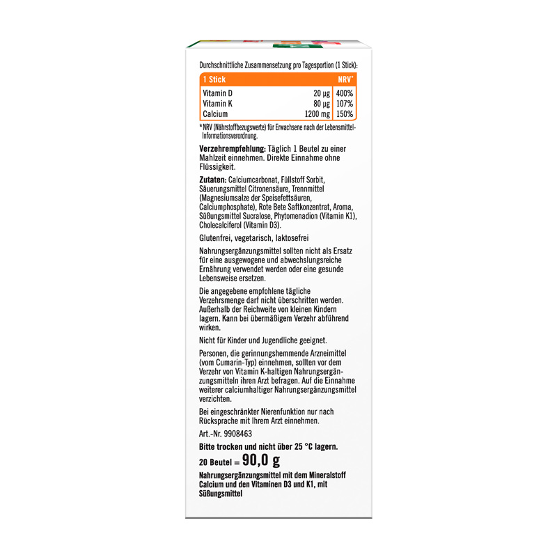 taxofit DIREKT Calcium 1200 + D3 + K 20 St Granulat