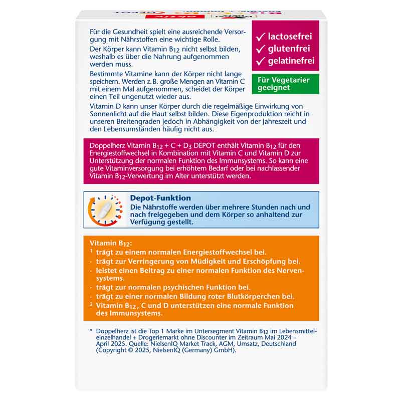 Doppelherz aktiv B12 + C + D3 Energie + Immun  30 St Tabletten