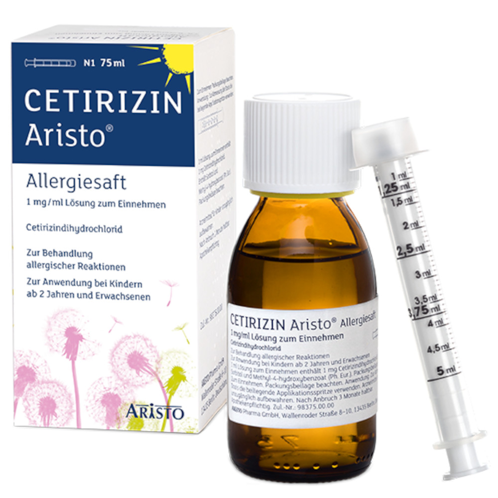 CETIRIZIN Aristo Allergiesaft 1 mg/ml 75 ml Lösung zum Einnehmen