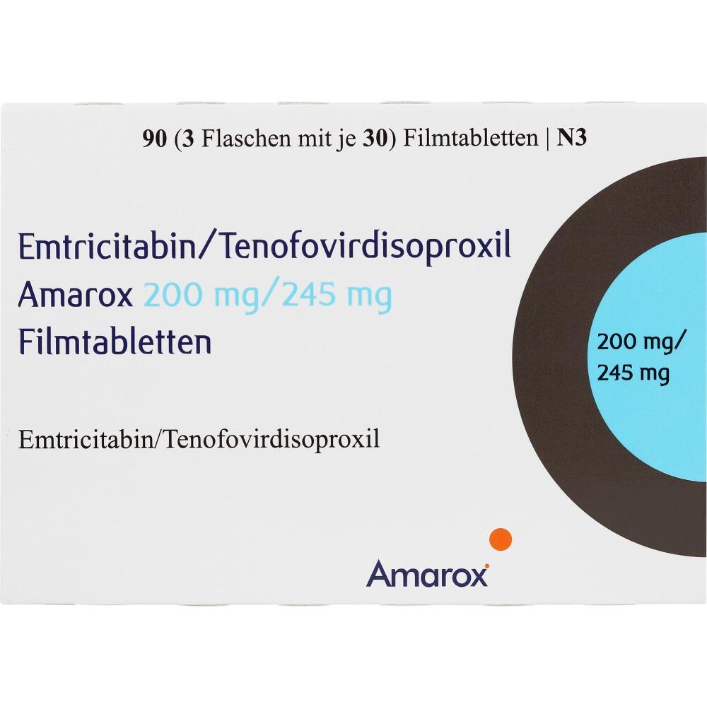 Emtricitabin/Tenofovirdisoproxil Amarox 200 mg/245 mg 90 St Filmtabletten