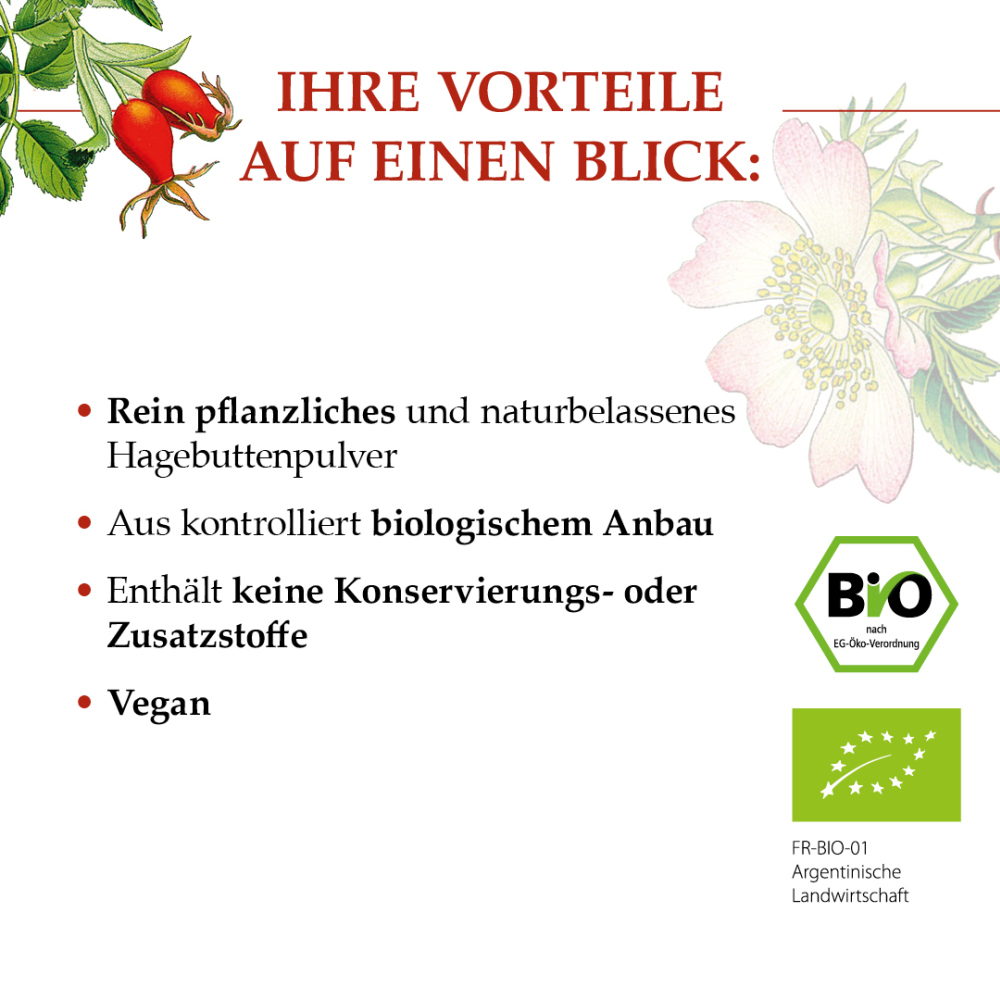 BIO HAGEBUTTEN PULVER  250 g Pulver
