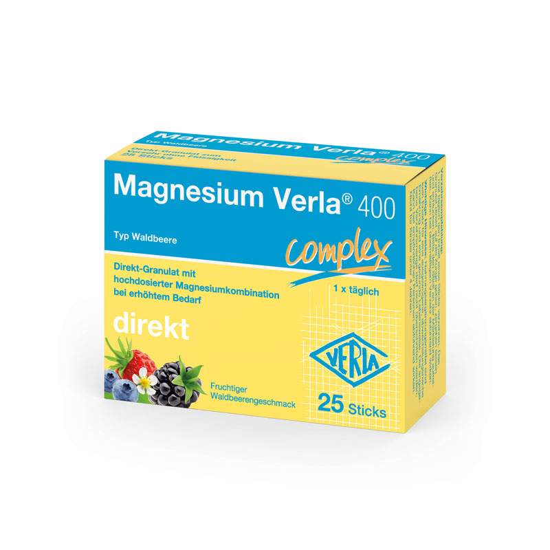 Magnesium Verla 400 complex Waldbeere 25 St Granulat