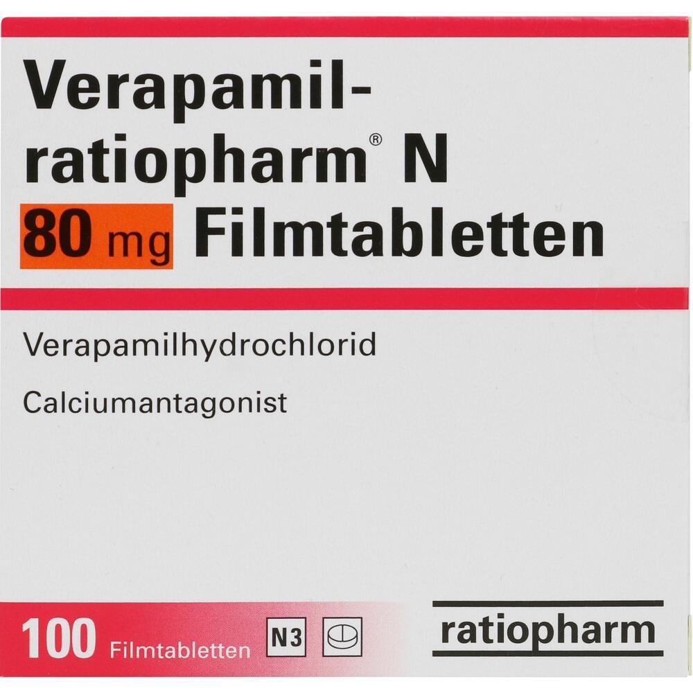 Verapamil-ratiopharm N 80mg 100 St Filmtabletten