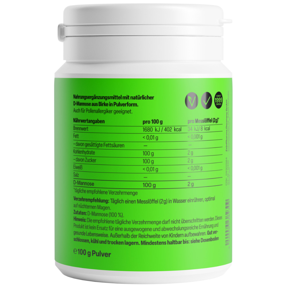 Zein PHARMA Natural D-Mannose Pulver 100 g Pulver