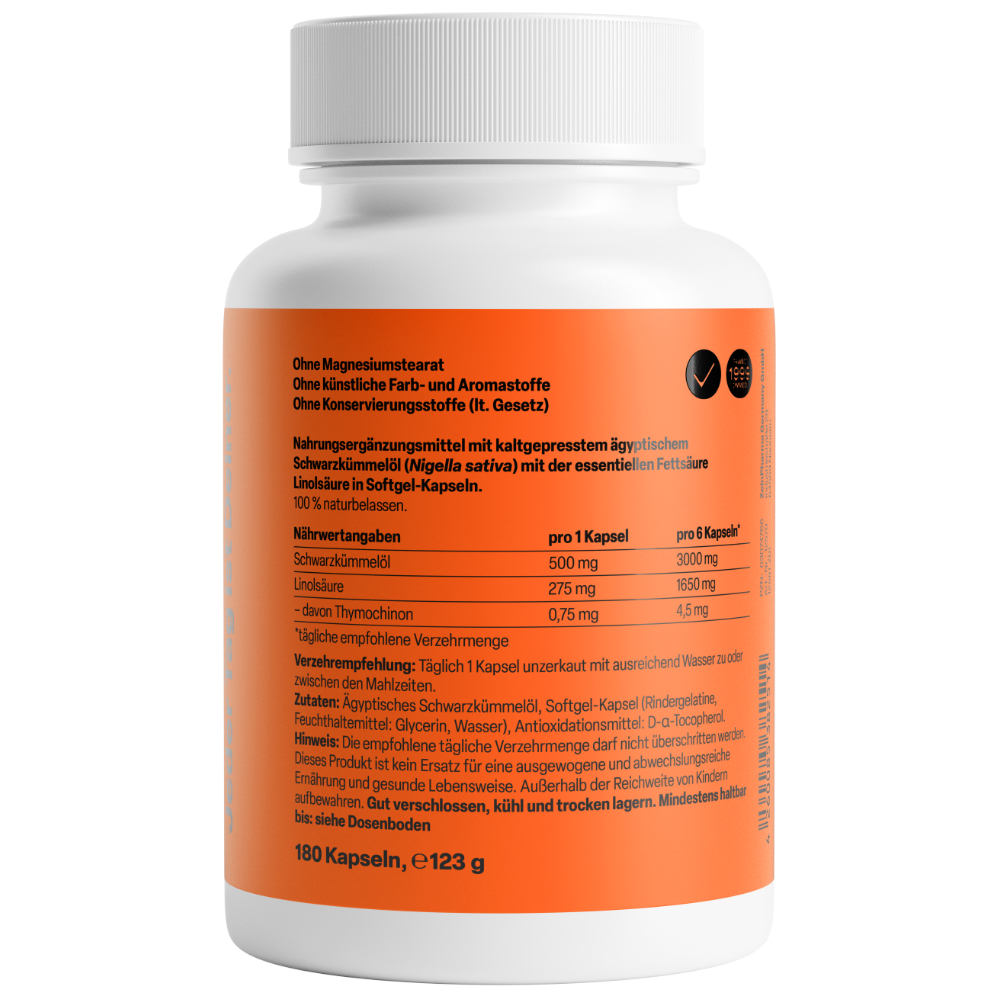 Zein PHARMA Ägyptisches Schwarzkümmelöl 500 mg 180 St Kapseln