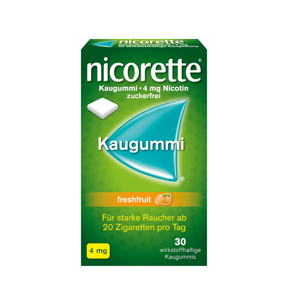 nicorette 4 mg Nikotinkaugummi freshfruit für Raucher zum Aufhören