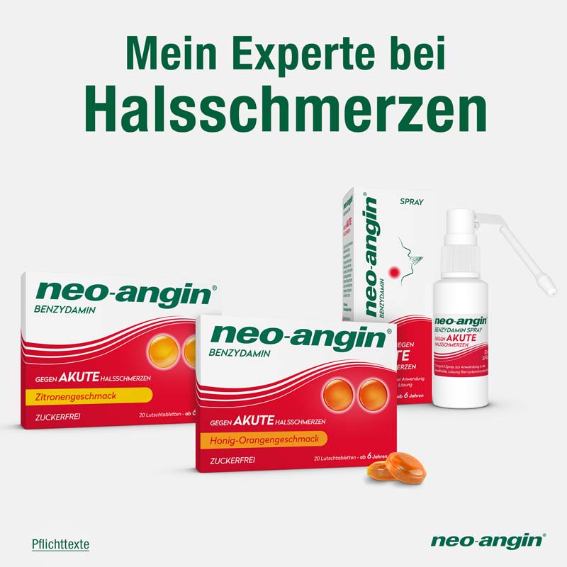 neo-angin BENZYDAMIN gegen AKUTE Halsschmerzen 20 St Lutschtabletten