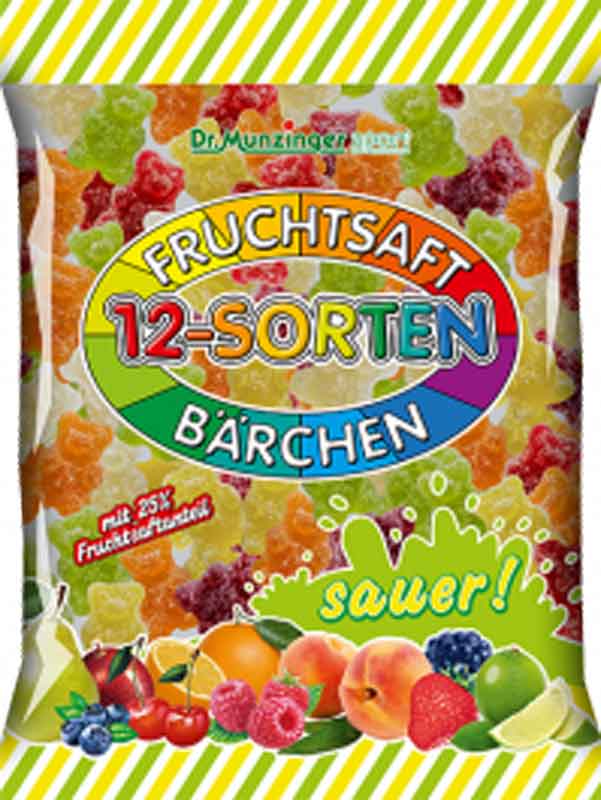 Dr. Munzinger Fruchtsaft 12 Sorten Bärchen sauer  450 g