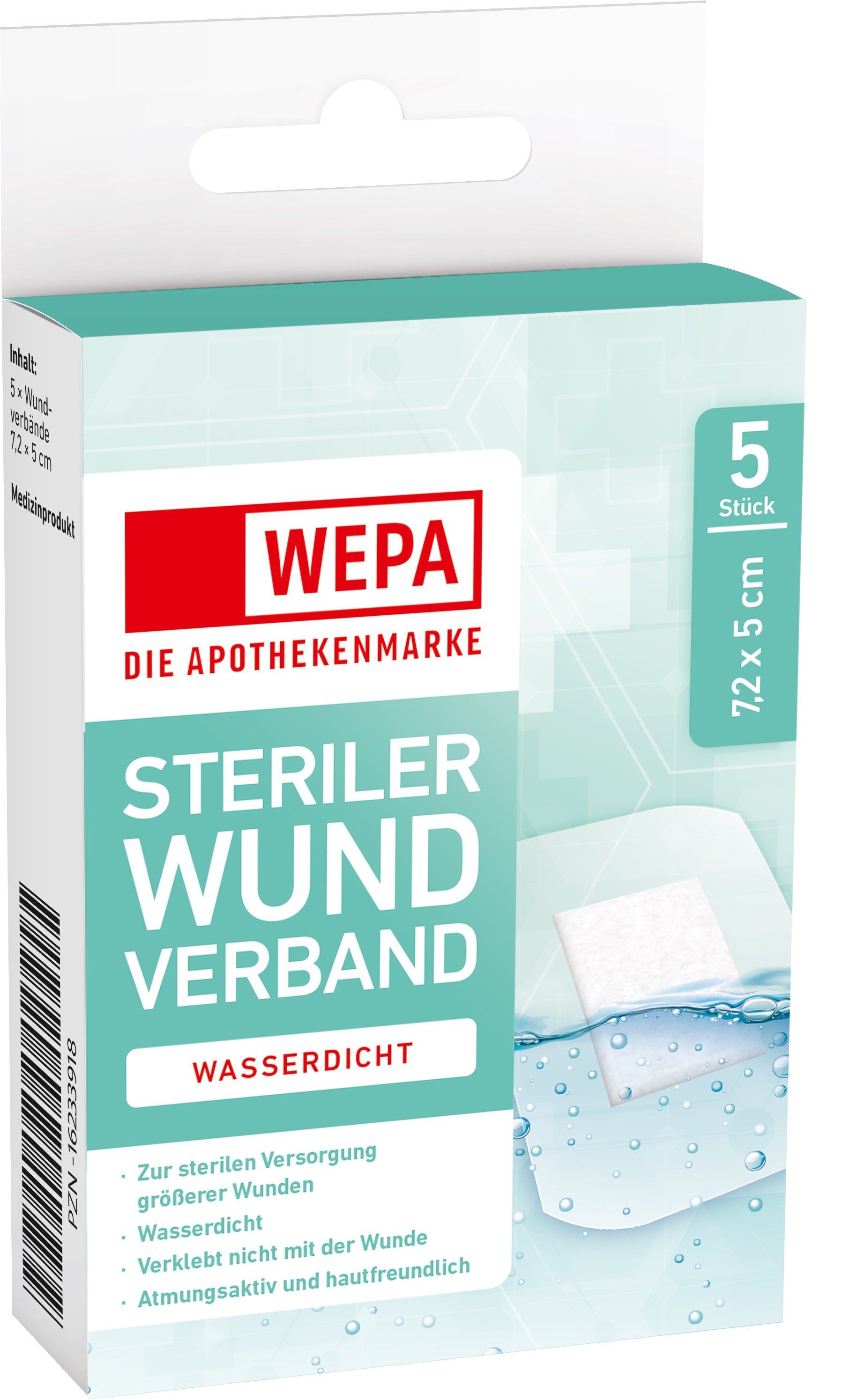 WEPA STERILER WUNDVERBAND WASSERDICHT 5 St Pflaster
