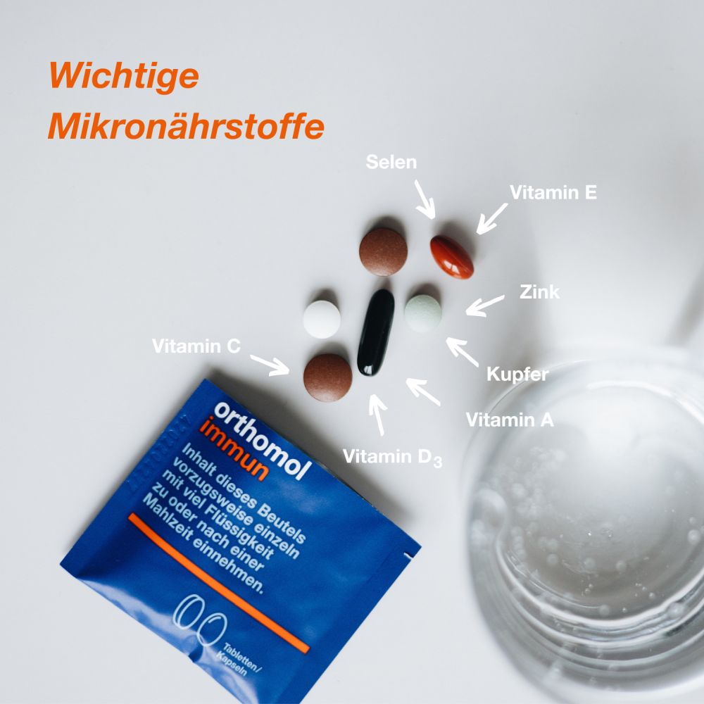 orthomol immun - Mikronährstoffe mit Vitamin C, Vitamin D und Zink - Tabletten/Kapseln
