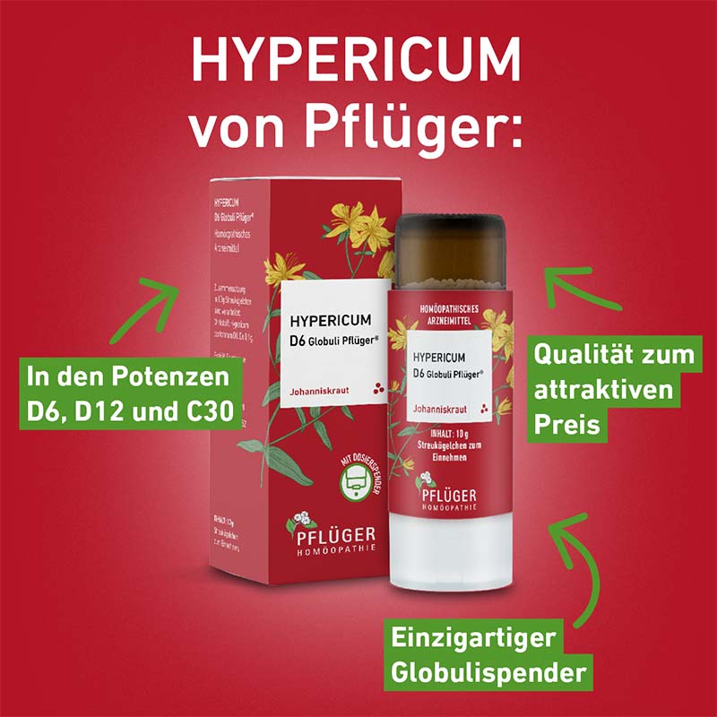 Hypericum D12 Globuli Pflüger 10 g Globuli