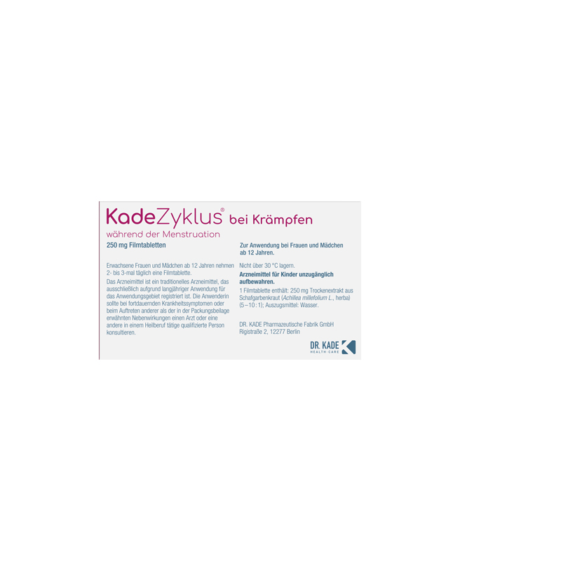 Kade Zyklus bei Krämpfen während der Menstruation 30 St Filmtabletten