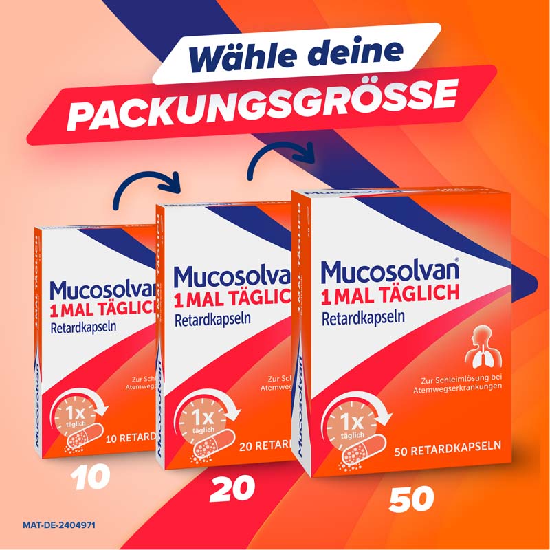 Mucosolvan 1MAL T&Auml;GLICH Retardkapseln Schleiml&ouml;ser  50 St Retard-Kapseln