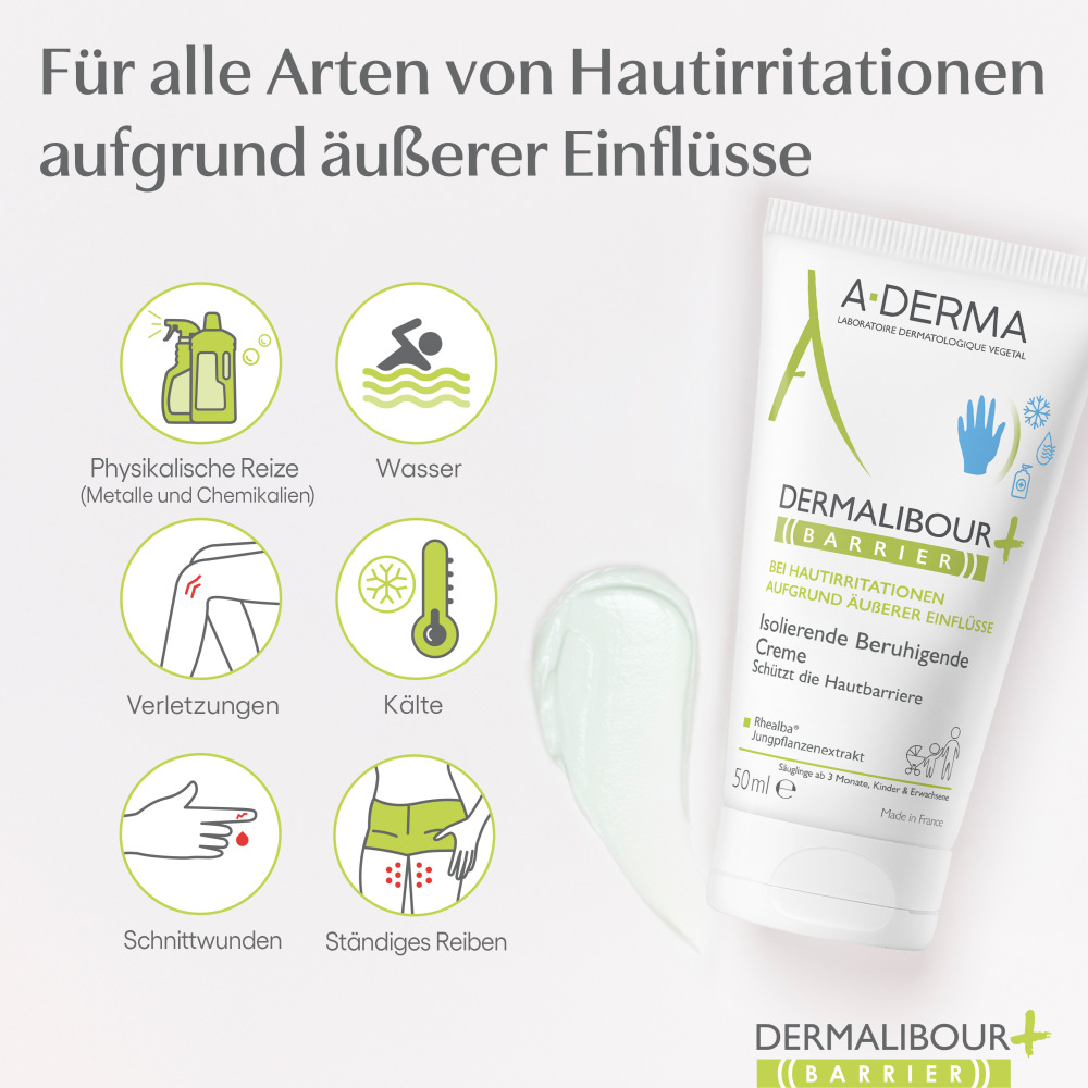 A-DERMA DERMALIBOUR+ BARRIER isolierende Creme 50 ml Creme